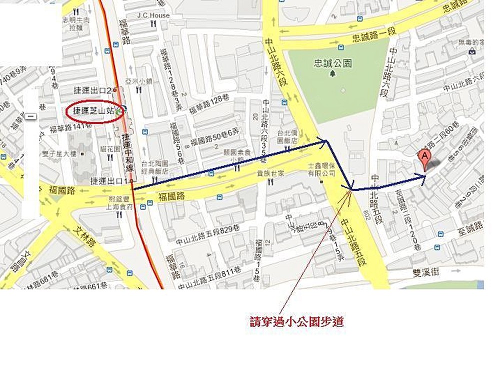 芝山站步行地圖