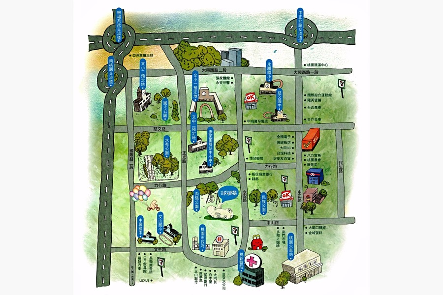 「明築向陽」生活機能圖