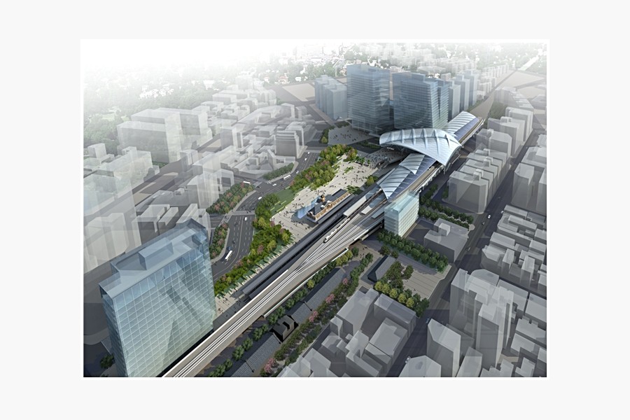 鐵路高架化3D示意圖-取自台中捷運工程局