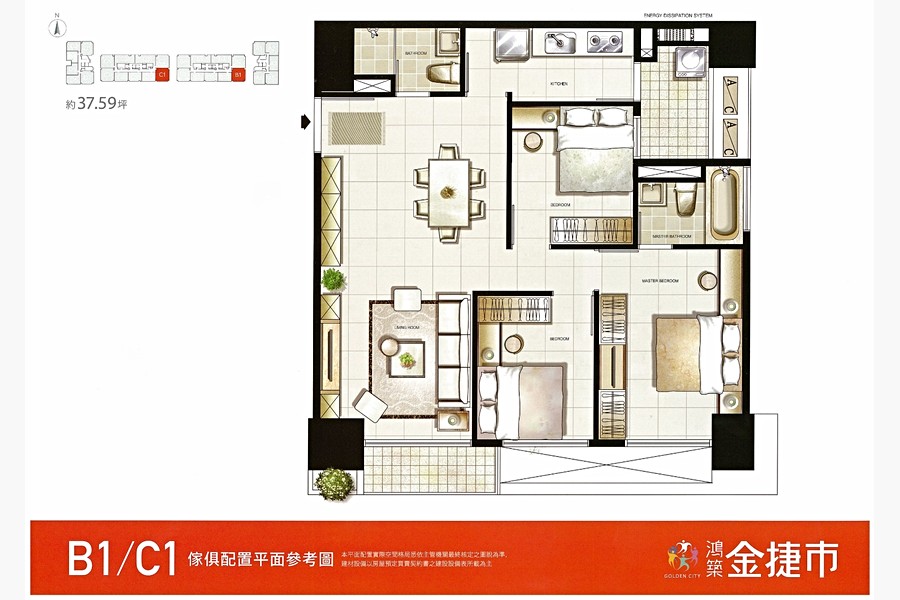 B1/C1家配圖(圖為對稱設計C7)