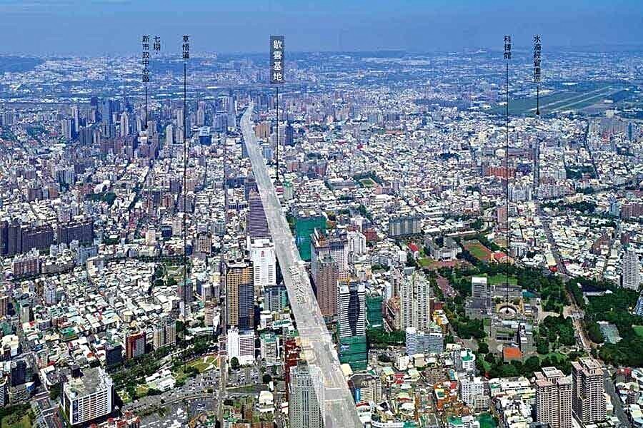 60米寬的台灣大道是台中最重要的城市黃金軸線