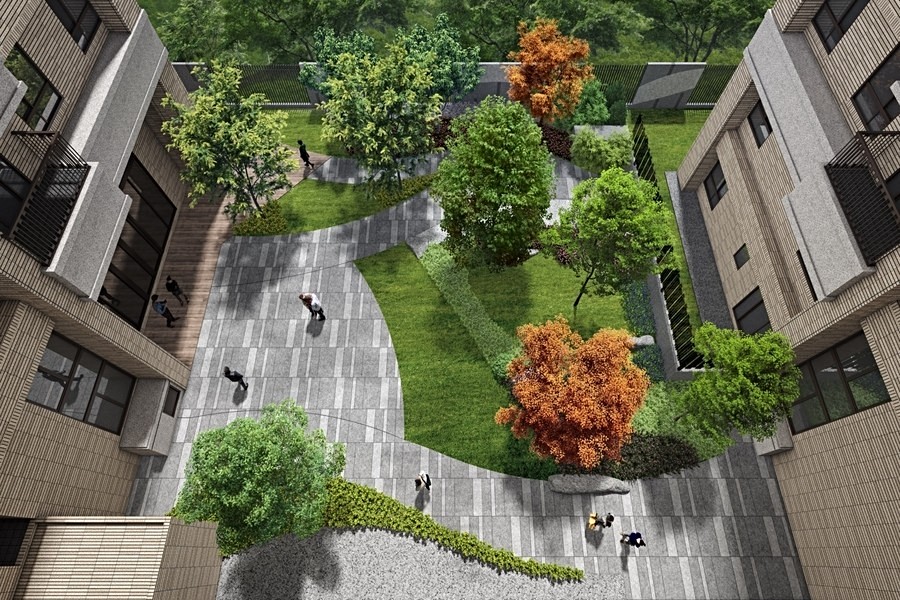 建案中庭示意圖