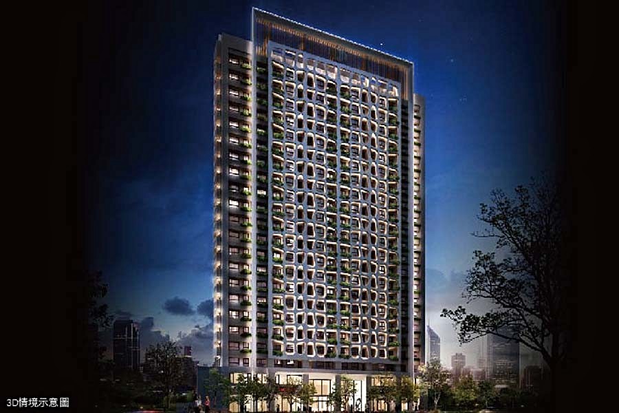 社區建物為超高建築,樓高22樓。