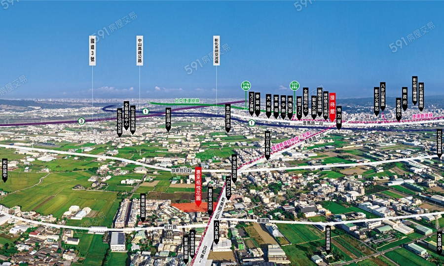 惠來 栢悅花園-透天交通圖