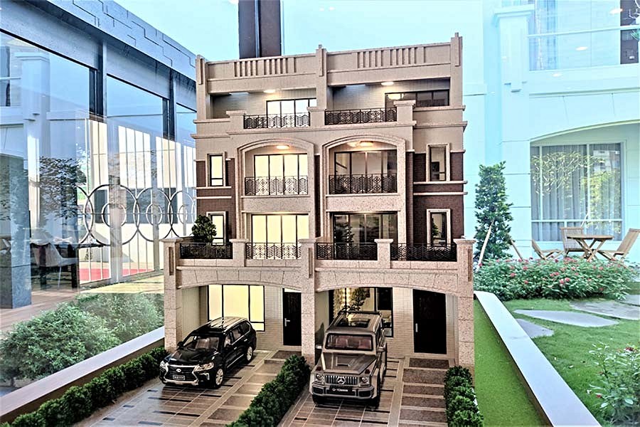 前院停車戶型外觀模型示意