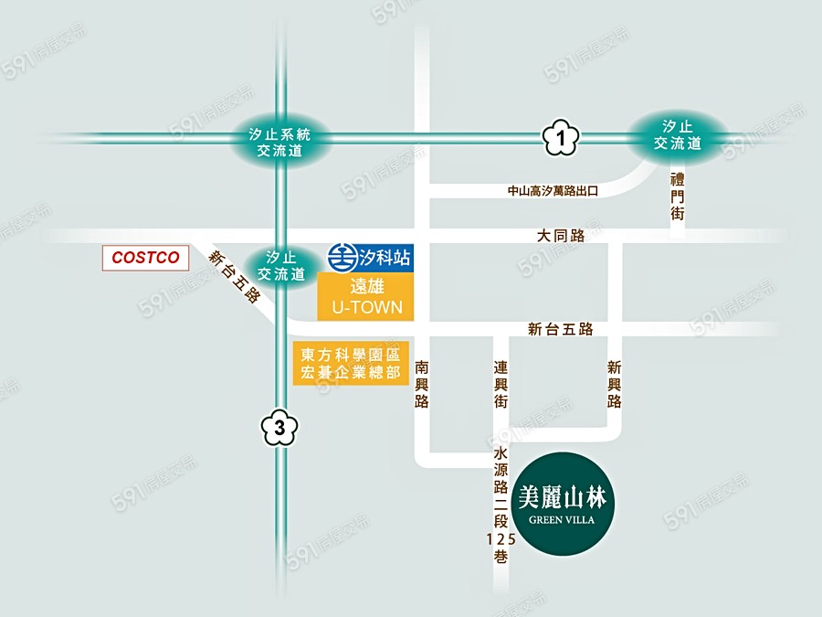 美麗山林-透天區交通圖