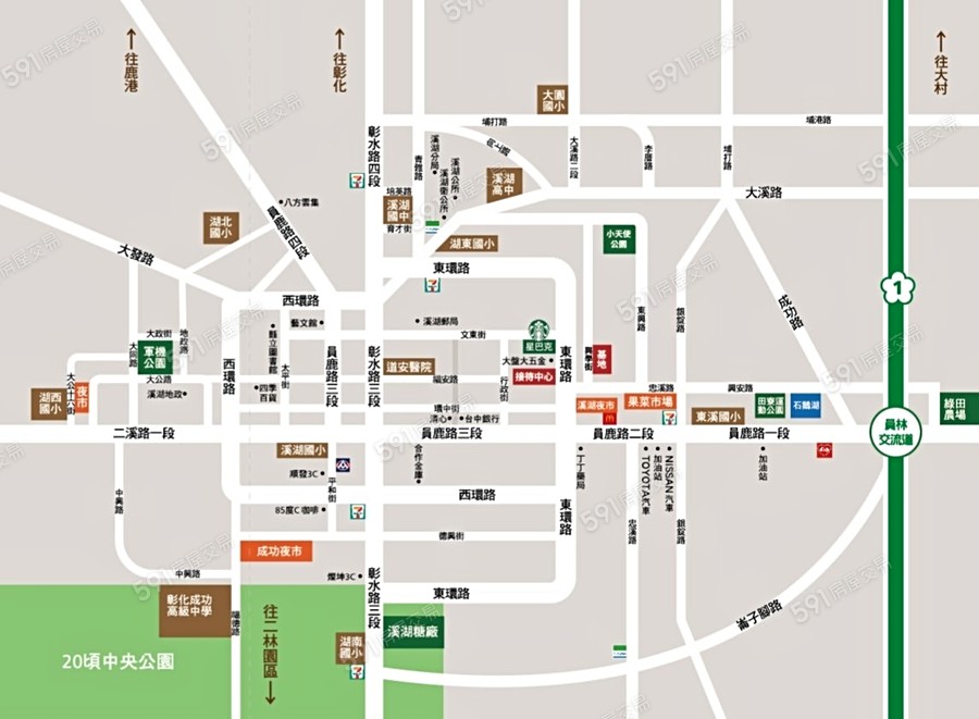 溪湖堡量豐華交通圖