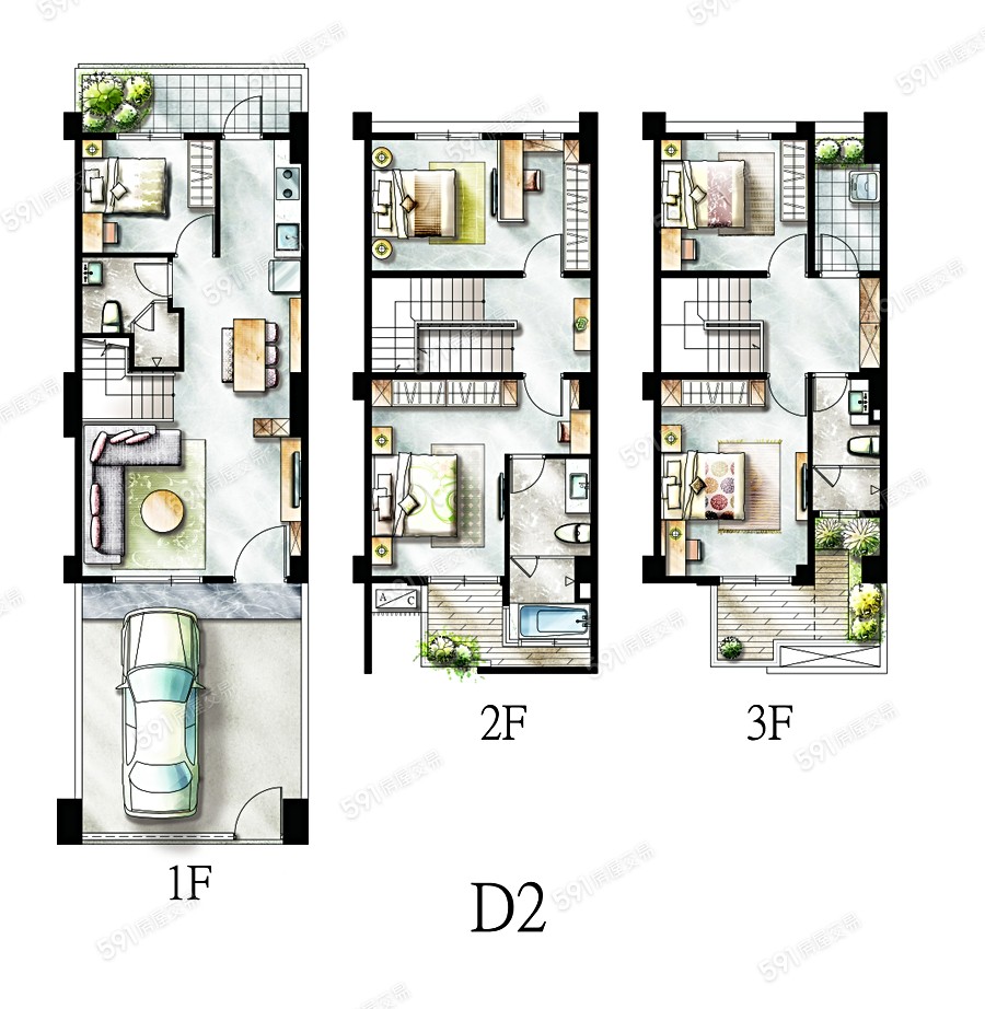 中洲向山學-透天區格局圖