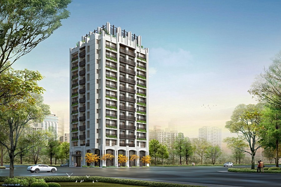 新古典x綠建築外觀/ 3D示意圖
