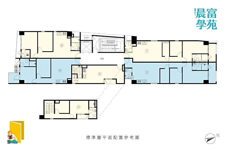 住宅標準層平面圖。