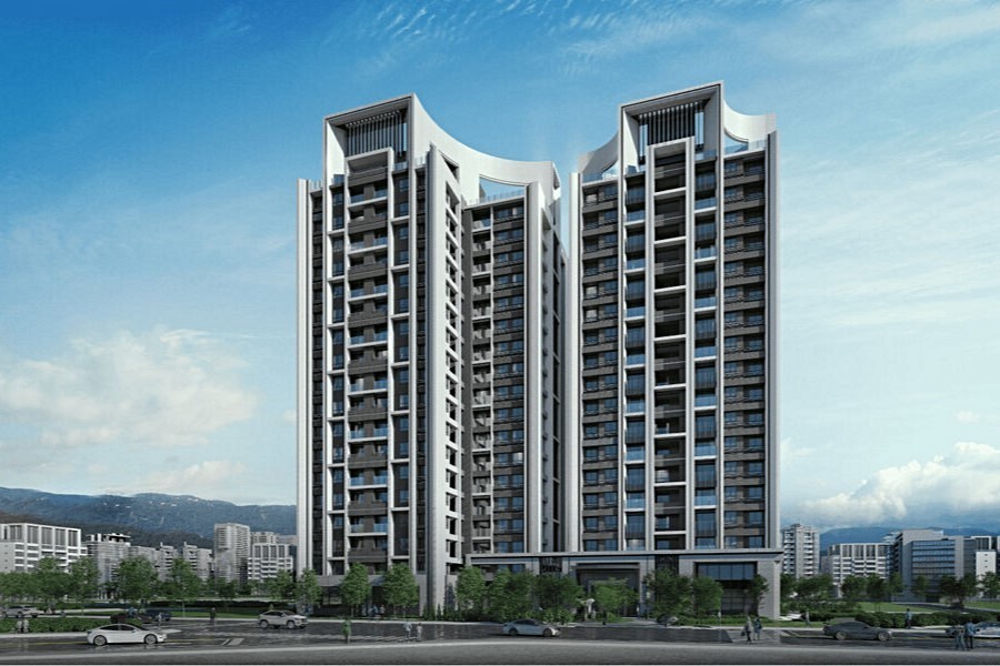 18F超高雙塔建築為區域地標