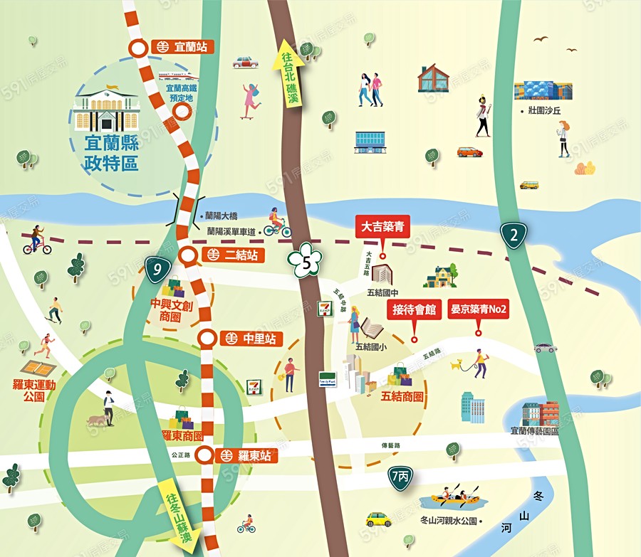 大吉築青交通圖