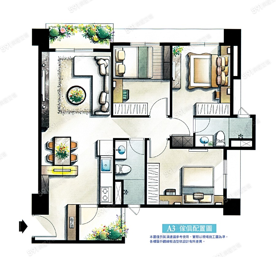 亮漾地中海格局圖