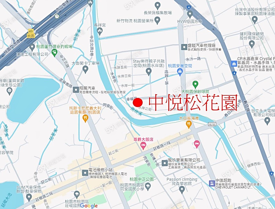 中悦松花園交通圖