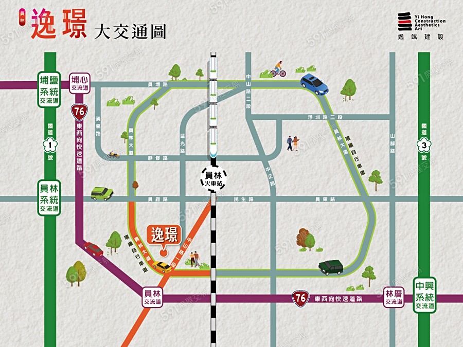 逸竑逸璟交通圖