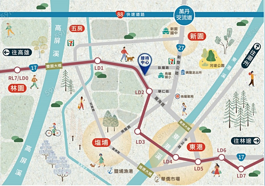 新園捷邑交通圖