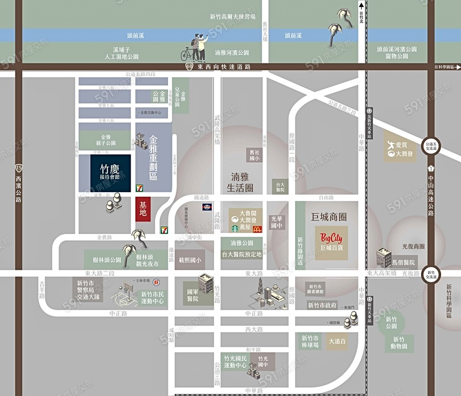 竹慶金城交通圖