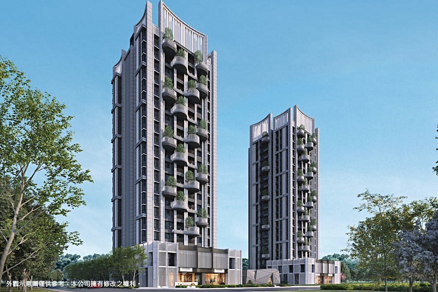 宜居陽台規劃優雅,錯層排列。(3D示意圖)