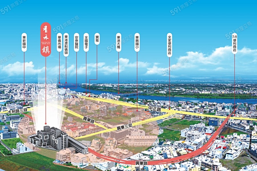 青禾鎮-華廈交通圖