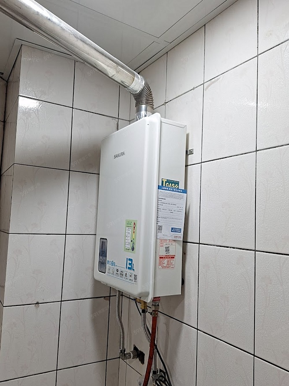 櫻花強力排熱水器全新安裝