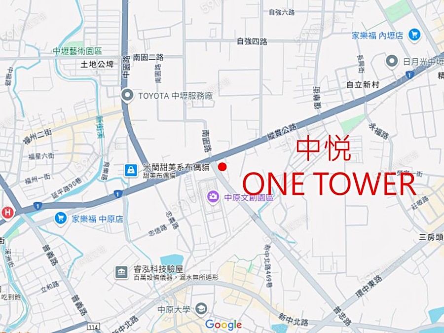 中悦ONE TOWER交通圖