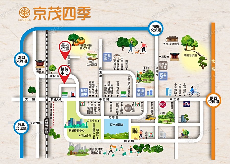京茂四季-透天區交通圖