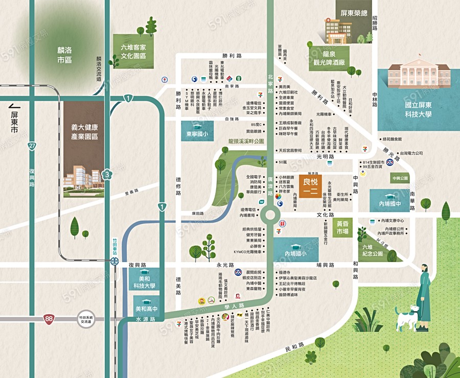 良悅一二交通圖