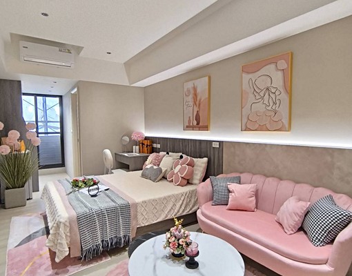Likehouse粉紅泡泡風全新整修大陽台獨洗曬可租補大套房 - Image 1