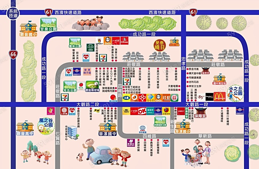 曉日-A區交通圖