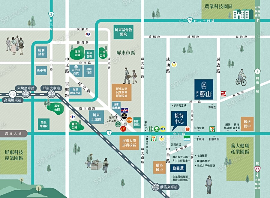 萬吉藝山-透天區交通圖