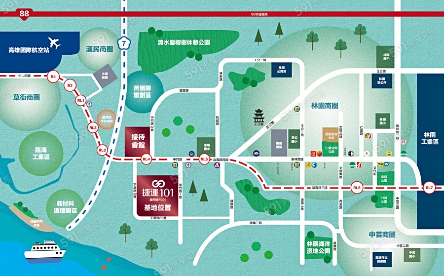 捷運101-電梯公寓交通圖