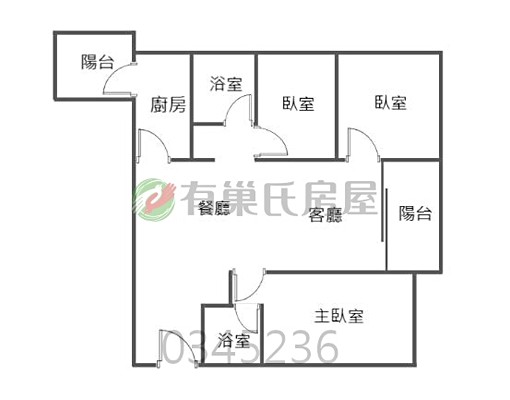 宏盛新世界雙陽台三房車公設完善 - Image 9