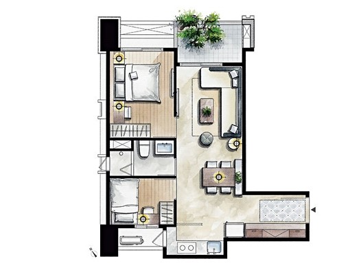 青埔日勝新京站景觀2房。全配家具家電冷氣 - Image 4