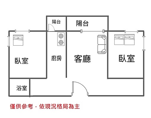龍騰天璽高樓層兩房平車｜租金不含管 - Image 9