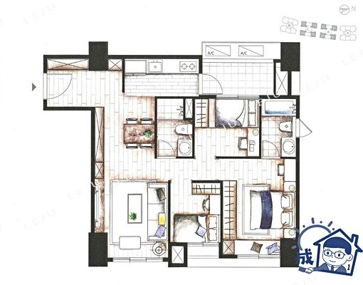 【成實好房】【園首之道】A18高鐵站全新河岸景觀全配3房車 - Image 14