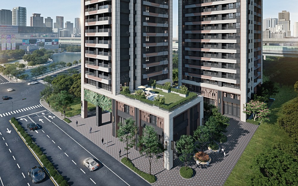 建築外觀透視圖 新北租屋,新莊租屋,住辦出租,建築外觀透視圖