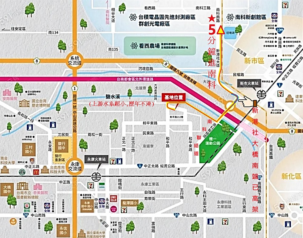 方便快捷 生活圈
(往西越過永康交流道即最鬧區)