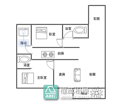 👍👍高鐵明日讚無印寵物友善2+1房平車可租補權威 - Image 3