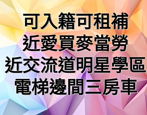 🏅可租補入籍開伙~明星學區愛買麥當勞交流道景觀三房2衛平車 - Image 2
