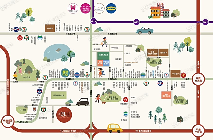 東柏-朗居交通圖