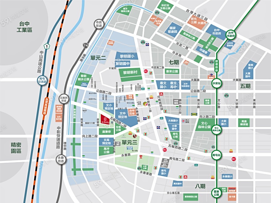 豐邑G TOWER交通圖