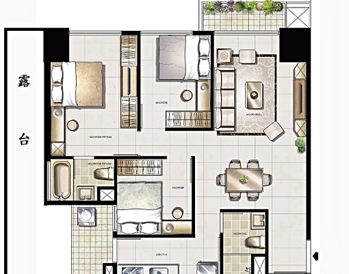 🔥A7捷運3房+大露台+車位|一卡皮箱入住|含管可租補 - Image 1