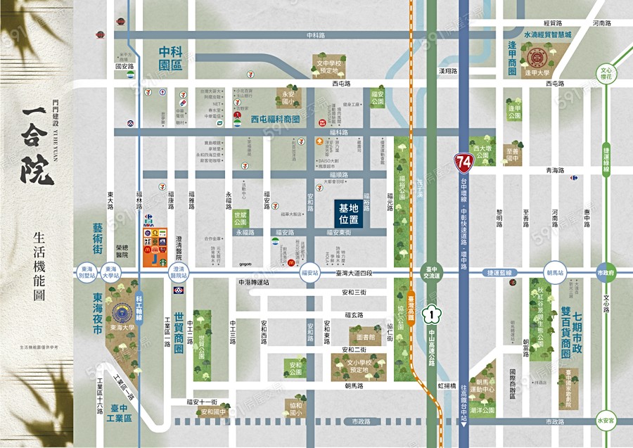 門門一合院交通圖