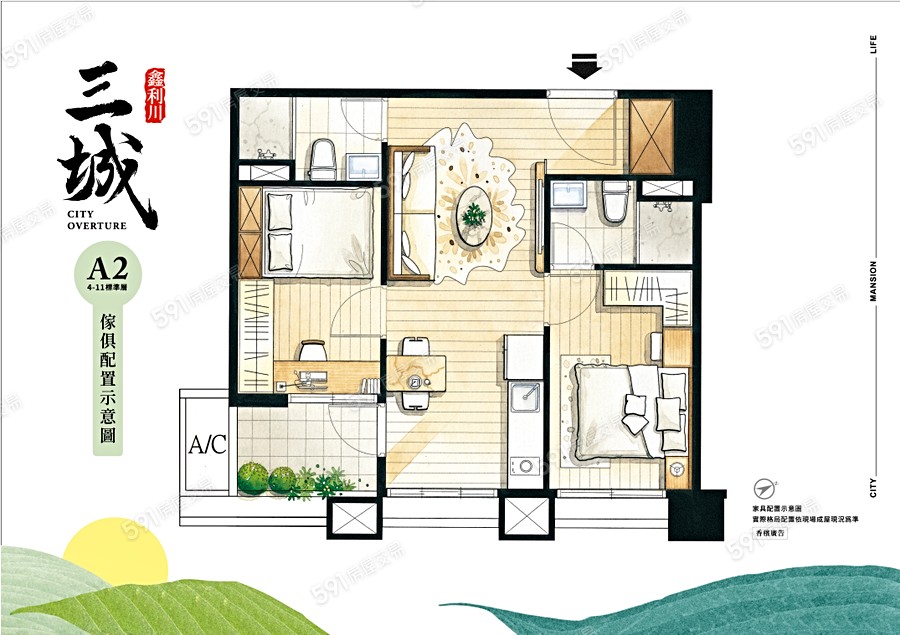 鑫利川-三城格局圖